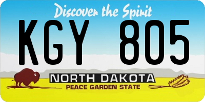 ND license plate KGY805