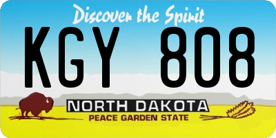 ND license plate KGY808