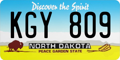 ND license plate KGY809