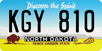 ND license plate KGY810