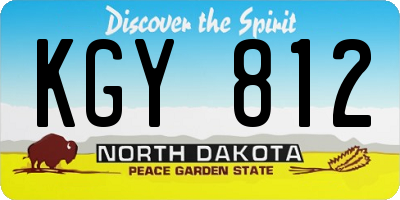 ND license plate KGY812