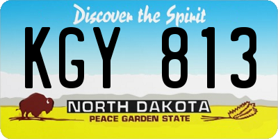 ND license plate KGY813