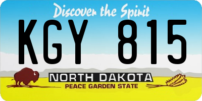 ND license plate KGY815