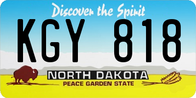 ND license plate KGY818
