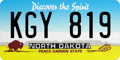 ND license plate KGY819