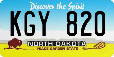 ND license plate KGY820