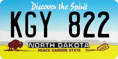 ND license plate KGY822
