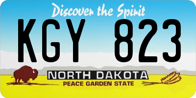 ND license plate KGY823