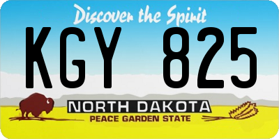 ND license plate KGY825