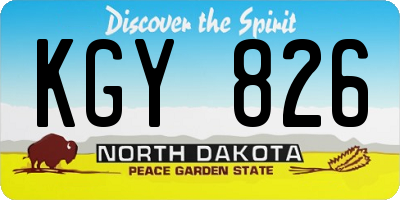 ND license plate KGY826