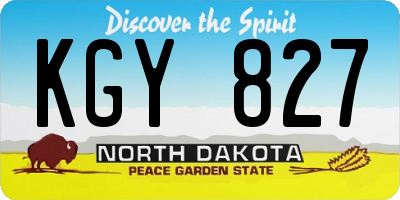 ND license plate KGY827