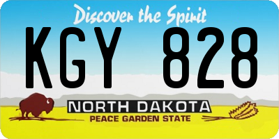 ND license plate KGY828