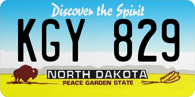 ND license plate KGY829