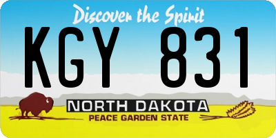 ND license plate KGY831