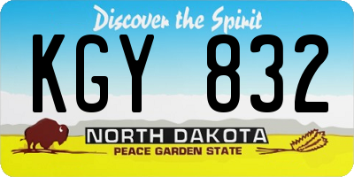 ND license plate KGY832