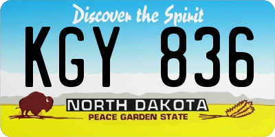 ND license plate KGY836