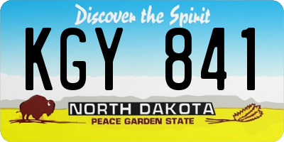 ND license plate KGY841