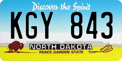 ND license plate KGY843