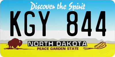 ND license plate KGY844