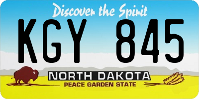 ND license plate KGY845