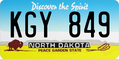 ND license plate KGY849