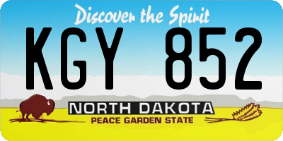 ND license plate KGY852