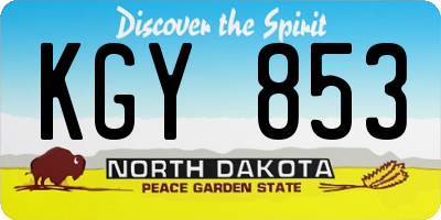 ND license plate KGY853