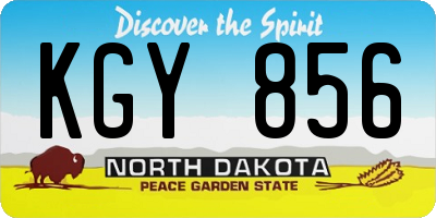 ND license plate KGY856