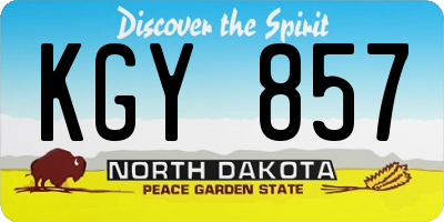 ND license plate KGY857