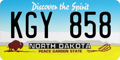 ND license plate KGY858