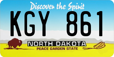 ND license plate KGY861