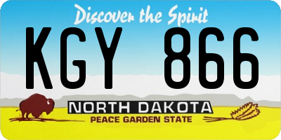 ND license plate KGY866