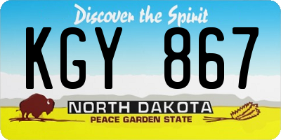 ND license plate KGY867