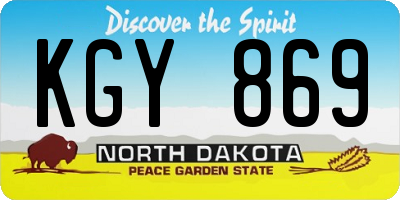ND license plate KGY869