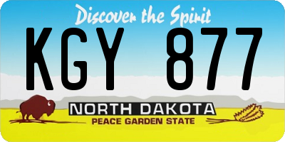 ND license plate KGY877