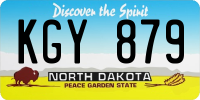 ND license plate KGY879