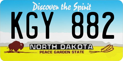ND license plate KGY882