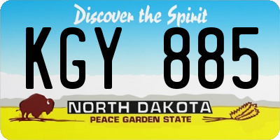 ND license plate KGY885