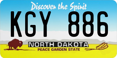 ND license plate KGY886