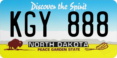 ND license plate KGY888