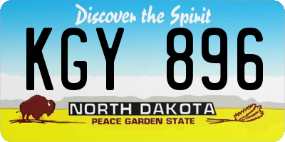 ND license plate KGY896