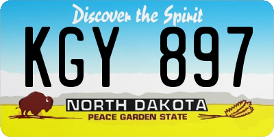 ND license plate KGY897