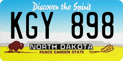 ND license plate KGY898