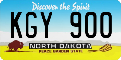 ND license plate KGY900