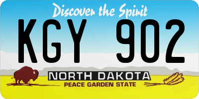 ND license plate KGY902