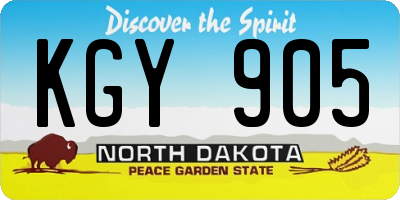 ND license plate KGY905