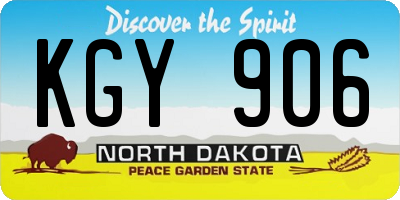 ND license plate KGY906