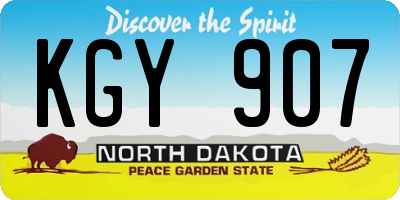ND license plate KGY907
