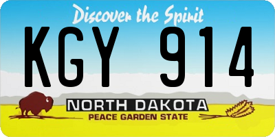 ND license plate KGY914