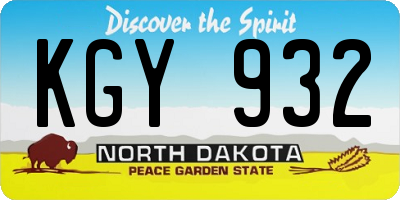 ND license plate KGY932